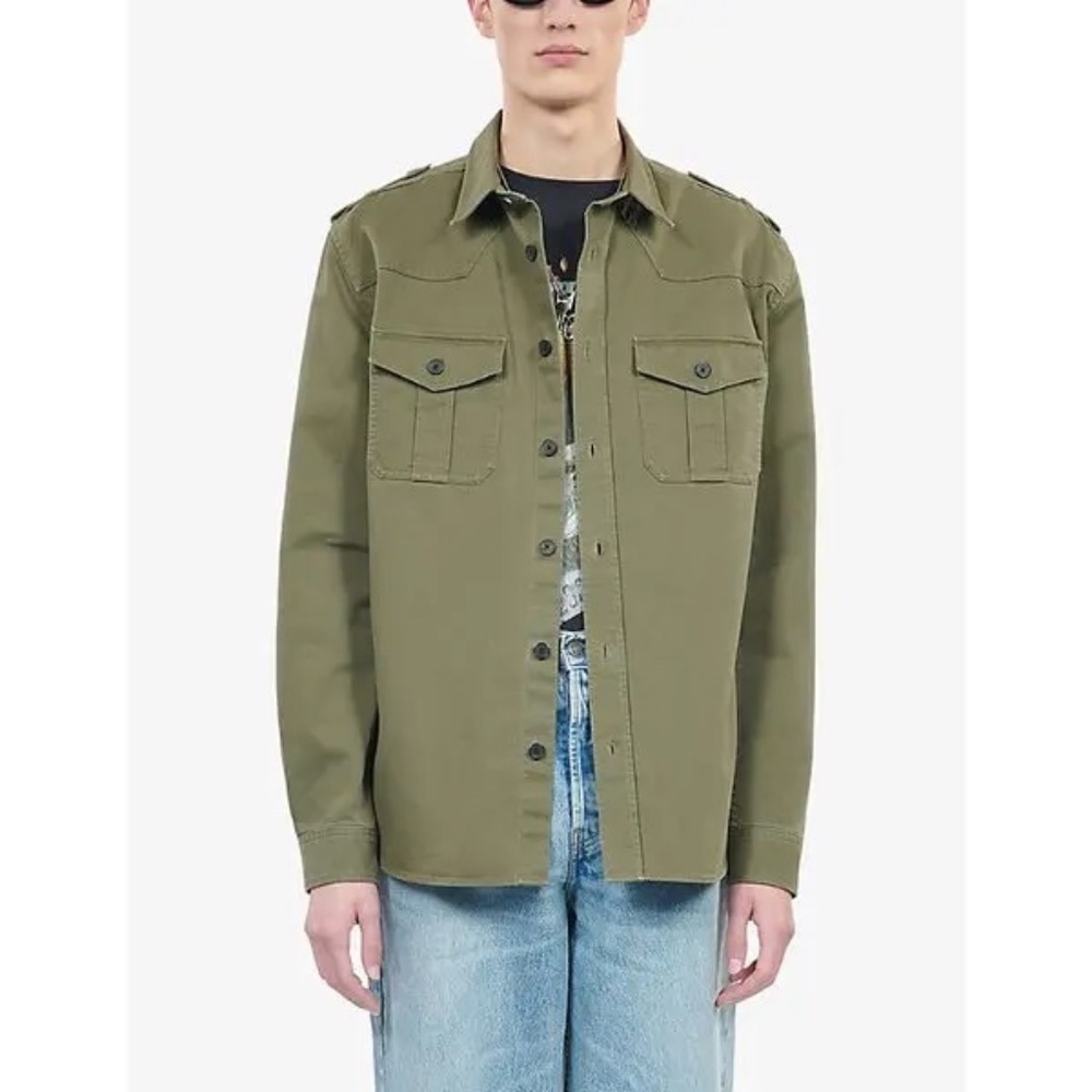 NWT The Kooples Twilly Roster Utility Shirt - Military Green - Men's Medium